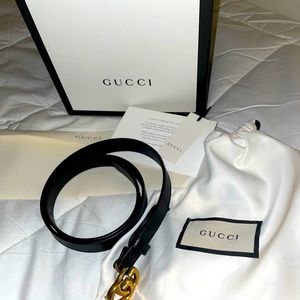 Gucci Marmont Leather Buckle Belt